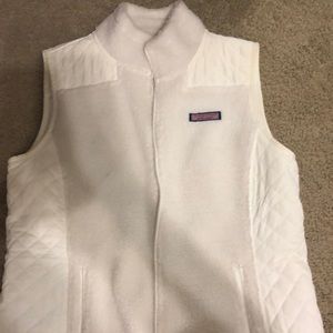 Vineyard Vines white quilted Sherpa vest